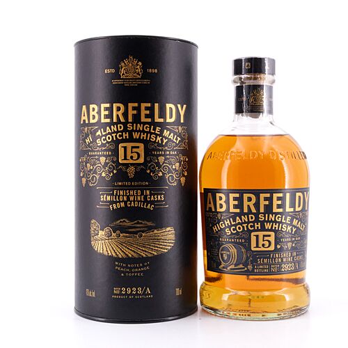 Aberfeldy 15 Jahre Finish in Sémillion Wine Casks From Cadillac 0,70 Liter/ 43.0% vol Produktbild