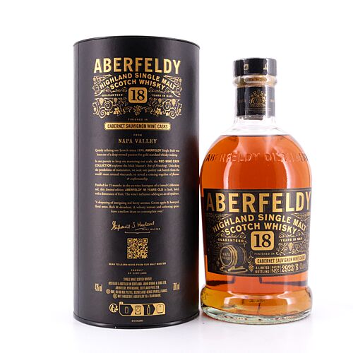 Aberfeldy 18 Jahre Nappa Valley Cabernet Sauvignon Wine Cask  0,70 Liter/ 43.0% vol Produktbild