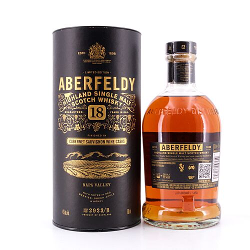 Aberfeldy 18 Jahre Nappa Valley Cabernet Sauvignon Wine Cask  0,70 Liter/ 43.0% vol Produktbild