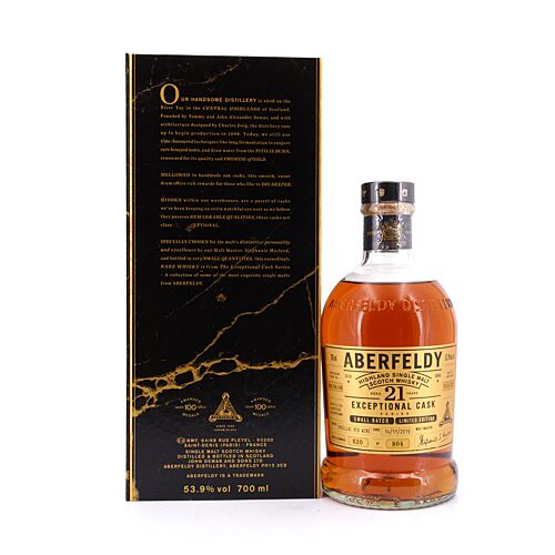 Aberfeldy 21 Jahre Exceptional Pauillac Redwine Cask  0,70 Liter/ 53.9% vol Produktbild