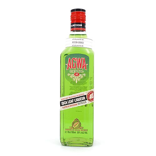 AGWA de Bolivia COCA Leaf Liqueur enthält 40 Gramm/ Liter essentielle Essenz der Kokapflanze 0,70 Liter/ 30.0% vol Produktbild