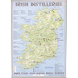 Alba-Collection Verlag Poster Ireland im Format 60x42 zeigt mehr als 70 Whisky Destillerien. Produktbild