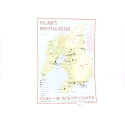 Alba-Collection Verlag Tasting Map Islay im Format 34 x 24 cm zeigt Islay mit den acht aktiven Destillerien, Port Ellen Maltings und 19 Lost Destillerien. 1 Stück