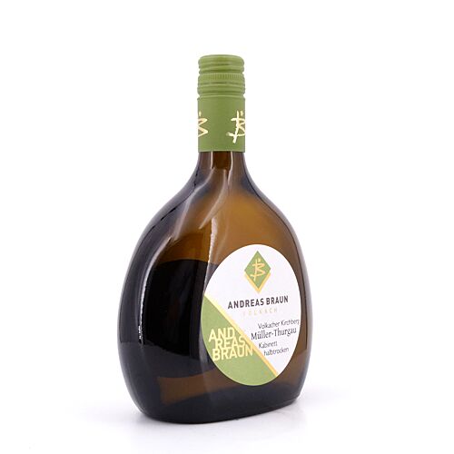 Andreas Braun Volkacher Kirchberg Müller-Thurgau Kabinett Jahrgang 2021 / 2022 halbtrocken 0,750 Liter/ 11.0% vol Produktbild