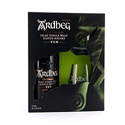 Ardbeg TEN 10 Jahre Geschnkpackung mit 2 Stck Ardbeg-Gläser Produktbild
