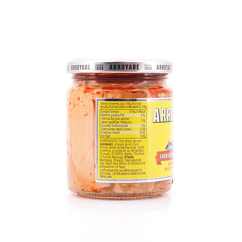 Arroyabe Bonito del Norte in Escabèche Sauce 227g Glas 150 Gramm Abtropfgewicht Produktbild
