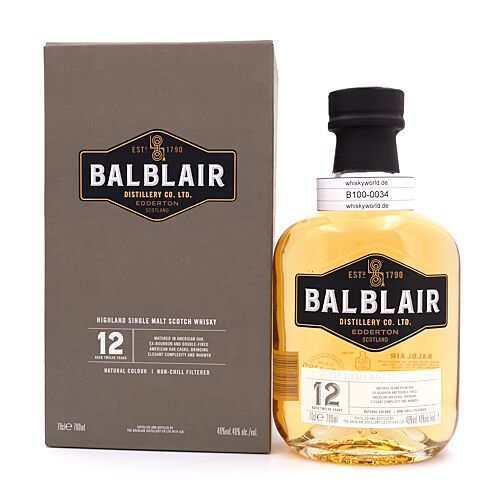 Balblair 12 Jahre  0,70 Liter/ 46.0% vol Produktbild