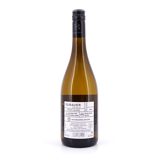 Bauer White Label MIAMI Weissburgunder QbA trocken  0,750 Liter/ 13.0% vol Produktbild