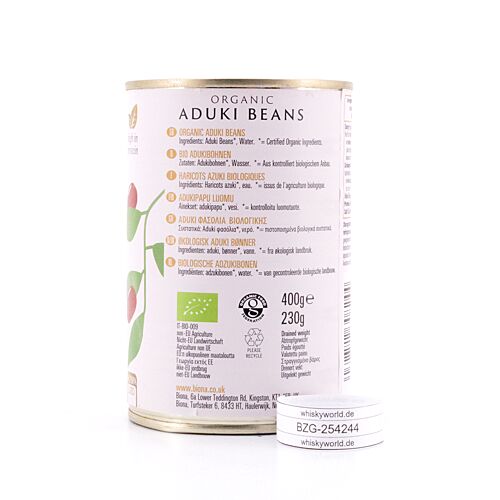 Biona Organic Aduki Beans 400g 230 Gramm Abtropfgewicht Produktbild