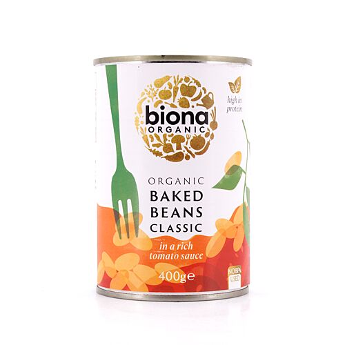 Biona Organic Baked Beans Classic Gebackene Bohnen Klassik in einer reichhaltigen Tomatensauce 400 Gramm Produktbild