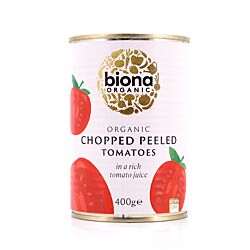 Biona Organic Chopped Peeled Tomatoes Gehackte, geschälte Tomaten in reichhaltigen Tomatensaft Produktbild
