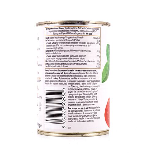 Biona Organic Chopped Peeled Tomatoes With Basil Gehackte, geschälte Tomaten in reichhaltigen Tomatensaft mit Basilikum 400 Gramm Produktbild