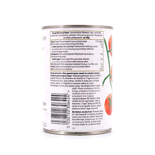 Biona Organic Whole Cherry Tomatoes Kirschtomaten im Ganzen in reichhaltigem Tomatensaft 400 Gramm Produktbild