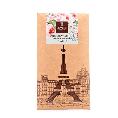 BOVETTI Chocolat au Lait origine Sao tome "Paris" Milchschokolade 100 Gramm Produktbild
