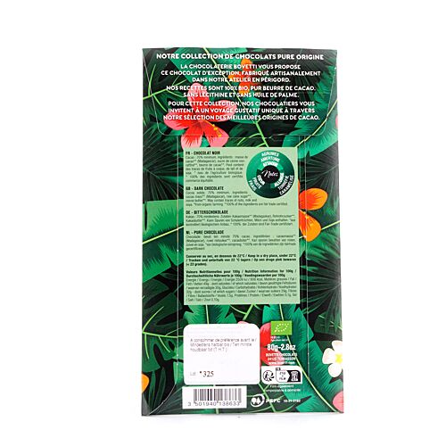 BOVETTI Chocolat Nior Madagascar 70% Zartbitter 80 Gramm Produktbild