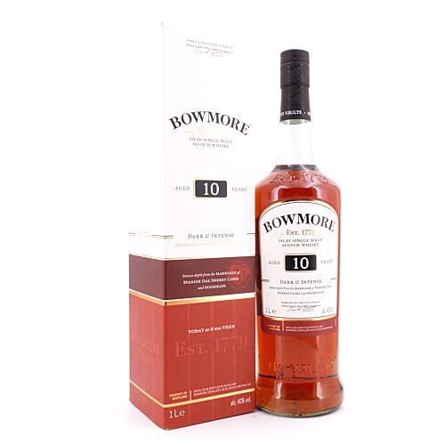 Bowmore 10 Jahre Dark & Intense Literflasche 1 Liter/ 40.0% vol Produktbild
