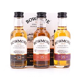 Bowmore Collection 12, 15, 18 Jahre Miniaturen Produktbild