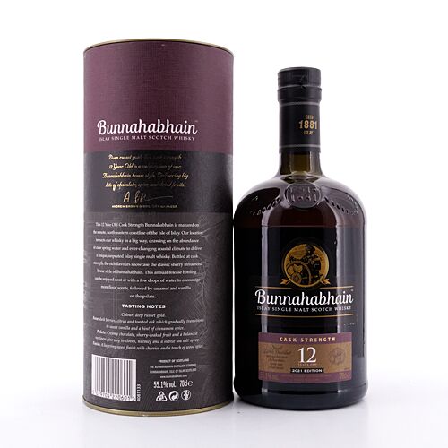 Bunnahabhain 12 Jahre Cask Strength Edition 2021 0,70 Liter/ 55.1% vol Produktbild