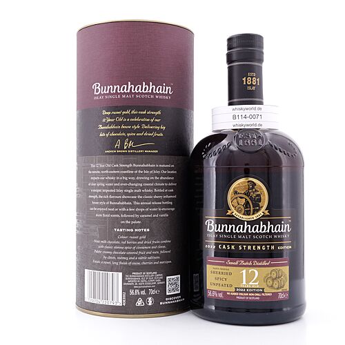 Bunnahabhain 12 Jahre Cask Strength Edition 2022 0,70 Liter/ 56.6% vol Produktbild