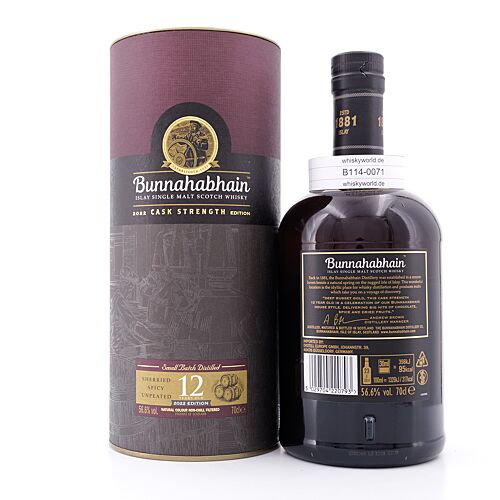 Bunnahabhain 12 Jahre Cask Strength Edition 2022 0,70 Liter/ 56.6% vol Produktbild