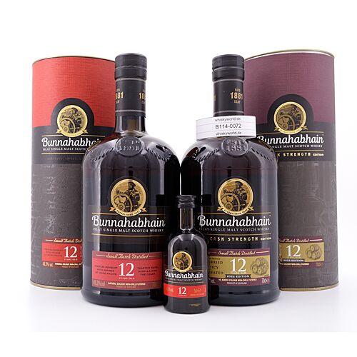 Bunnahabhain 12 Jahre Set 12 Jahre Cask Strength Edition 2022; 12 Jahre 0,70 & 0,05l 1,450 Liter/ 51.1% vol Produktbild