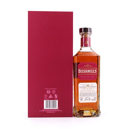 Bushmills 16 Jahre Single Malt Three Woods  0,70 Liter/ 40.0% vol Produktbild