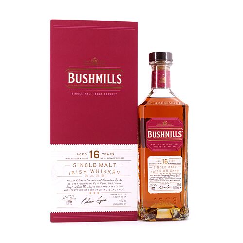 Bushmills 16 Jahre Single Malt Three Woods  0,70 Liter/ 40.0% vol Produktbild