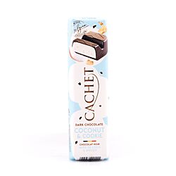 Cachet Dark Chocolate Coconut & Cookie Riegel Zartbitterschokolade gefüllt mit Kokosnuss und Butterkekse Produktbild