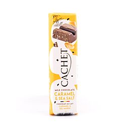 Cachet Milk Chocolate Caramel  & Sea Salt Riegel Vollmilchschokolade mit Karamellstücke und Meersalz Produktbild