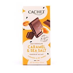 Cachet Milk Chocolate Caramel & Sea Salt Vollmilchschokolade mit Karamellstücke und Meersalz Produktbild