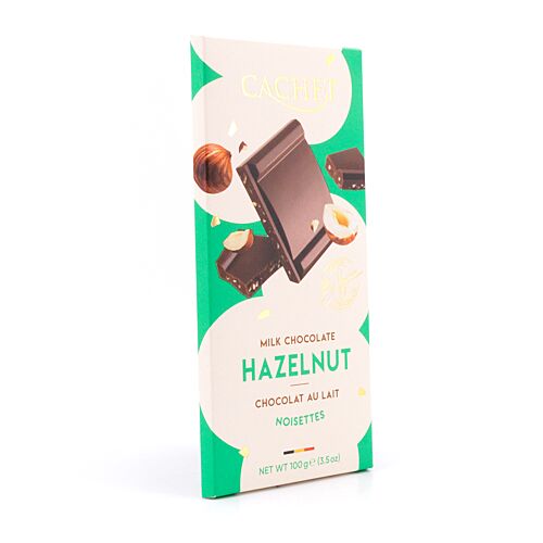 Cachet Milk Chocolate Hazelnut Vollmilchschokolade mit Haselnussstücke 100 Gramm Produktbild