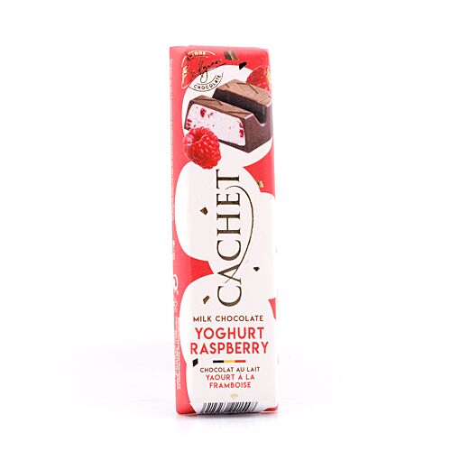 Cachet Milk Chocolate Yoghurt Raspberry Riegel Vollmilchschokolade gefüllt mit Yoghurt und Himbeere 45 Gramm Produktbild