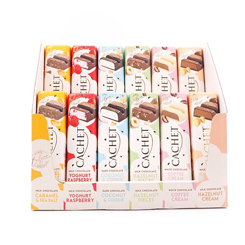 Cachet Schokoladenriegel Display 48 x 45-50g (8 von jeder Sorte) 2,256 KG Produktbild