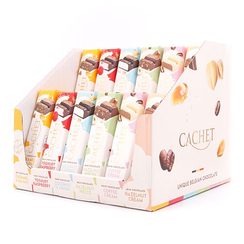 Cachet Schokoladenriegel Display 48 x 45-50g (8 von jeder Sorte) 2,256 KG Produktbild