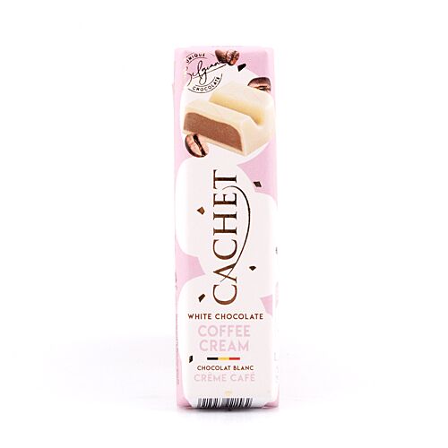 Cachet White Chocolate Coffee Cream Riegel Weiße Schokolade gefüllt mit Kaffeecreme und Kaffeekekse 45 Gramm Produktbild