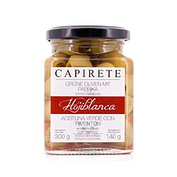 Capirete Hojiblanca grüne Oliven mit Paprika 300g Produktbild