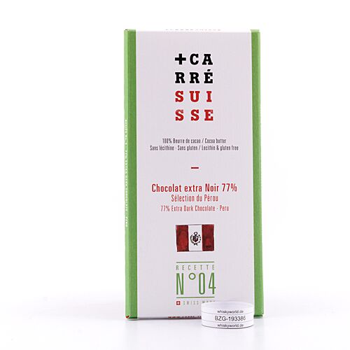CARRÉ SUISSE N° 04 Zartbitterschokolade 77% Peru  100 Gramm Produktbild