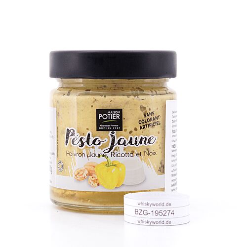 Christian Potier S.A. Pesto jaune Gelbe Pesto-Sauce mit Gelber Pfeffer, Parmesan & Mandel 180 Gramm Produktbild