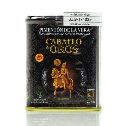 El Caballo de Oros Pimentòn de la Vera Agridulce geräuchetes Paprikapulver mit süßlich-pikantem Aroma und leichter Schärfe 75 Gramm