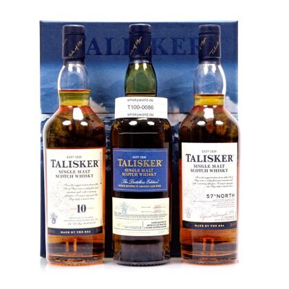 Talisker Collection best. aus 3 x 0,20l 10 y.o.; Distillers Edition je 45,8%Vol & 57°North 57,0%Vol 0,60 Liter/ 49.5% vol