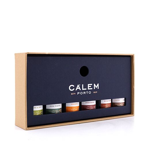 Cálem Minaturenset best. aus Tawny; White Port; Ruby Port; White & Dry; Lagrima & Special Reserve (6 Stück je 0,05l) in Geschenkpackung 0,30 Liter/ 19.5% vol Produktbild