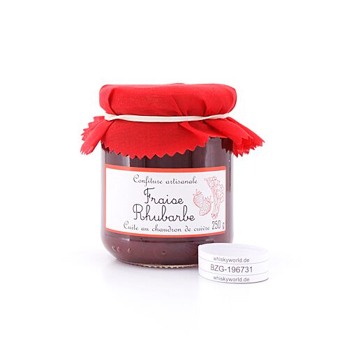 Confiture artisanale Fraise Rhubarbe Erdbeer-Rhabarber Konfitüre 250 Gramm Produktbild