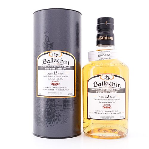 Edradour Ballechin 13 Jahre Bourbon Cask 1st fill Cask 76 0,70 Liter/ 46.0% vol Produktbild