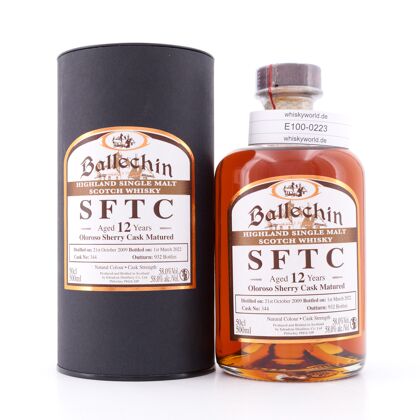 Edradour Ballechin Straight from the Cask Collection Sherry 12 Jahre Jahrgang 2009 0,50 Liter/ 58.0% vol