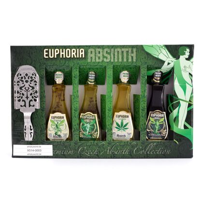 Euphoria Absinth Miniatur-Set beinhaltet Original: 80; Cannabis &  Black je 0,05l 0,20 Liter/ 72.5% vol