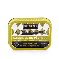 Ferrigno La Bonne Mer Sardinen mit Bio Olivenöl, Zitrone, Knoblauch Petersilie "Pêcheur 135g Produktbild