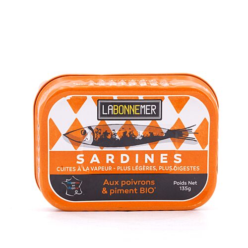 Ferrigno La Bonne Mer Sardinen mit Bio Paprika und Piment 135g 95 Gramm Abtropfgewicht Produktbild