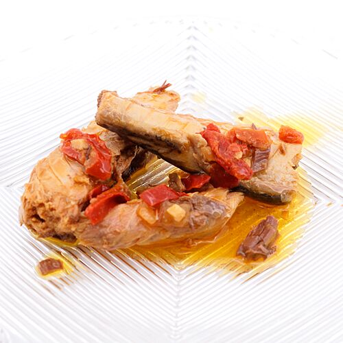 Ferrigno Makrelenfilet mit Bio Paprika und Piment (La Bonne Mer)  125 Gramm Produktbild