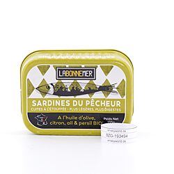 Ferrigno La Bonne Mer Sardinen mit Bio Olivenöl, Zitrone, Knoblauch Petersilie "Pêcheur 135g Produktbild