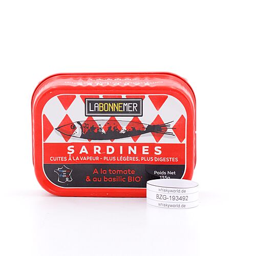 Ferrigno Sardinen mit Bio-Tomaten & Basilikum (La Bonne Mer)  135 Gramm Produktbild